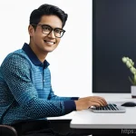 리눅스에서 Docker 설치 및 사용법 - **Prompt:** A cheerful, young professional software engineer, gender-neutral, wearing a smart casual...