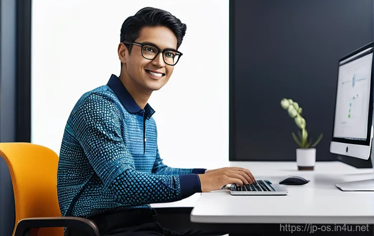 리눅스에서 Docker 설치 및 사용법 - **Prompt:** A cheerful, young professional software engineer, gender-neutral, wearing a smart casual...