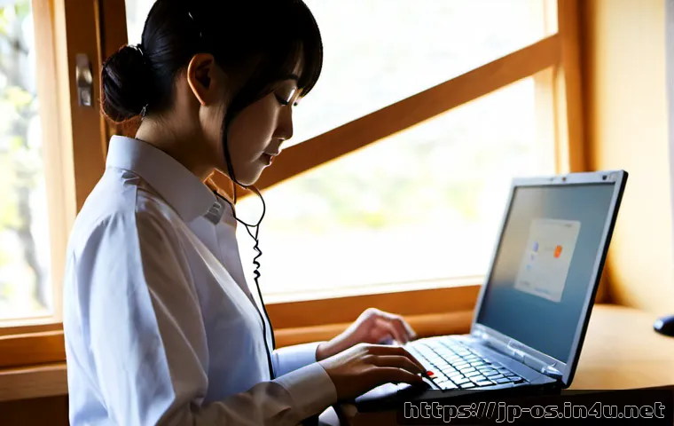 리눅스에서 네트워크 설정 방법 - Photorealistic modern home office, Japanese IT professional adjusting network settings on a laptop w...
