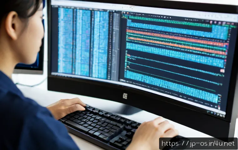 리눅스의 부트로더 설정 방법 - Photorealistic close-up of a Japanese IT professional configuring a Linux computer at a clean modern...